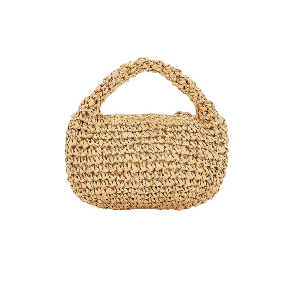 Hat Attack Micro Mini Slouch Bag in Toast New Womens Straw Beach Purse - Picture 13 of 14